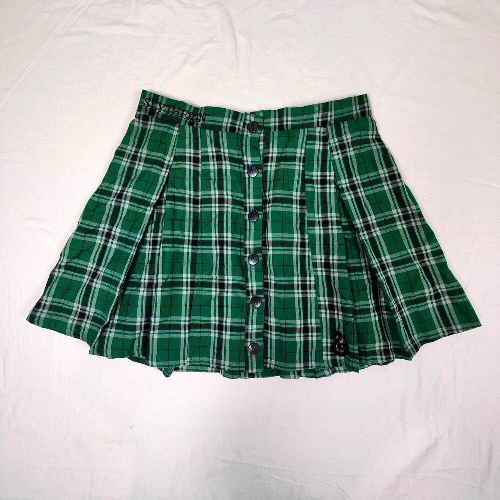 Cosplay Halloween Official Harry Potter Slytherin Pleat Tartan Plaid Mini Skirt